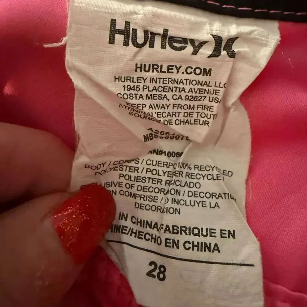 Pink Men’s Hurley brand Board Shorts with Logo size 28
